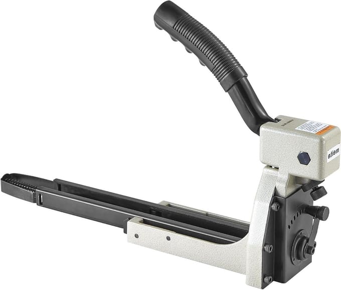 Kartonnietmachine - Doos sluitmachine - Kartonnen sluiten - Verstelbare nietdiepte - 34.7mm kroon 18mm lengte - Geel