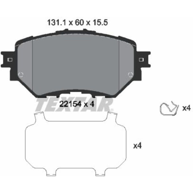 Remblokset TEXTAR 2215401, voor