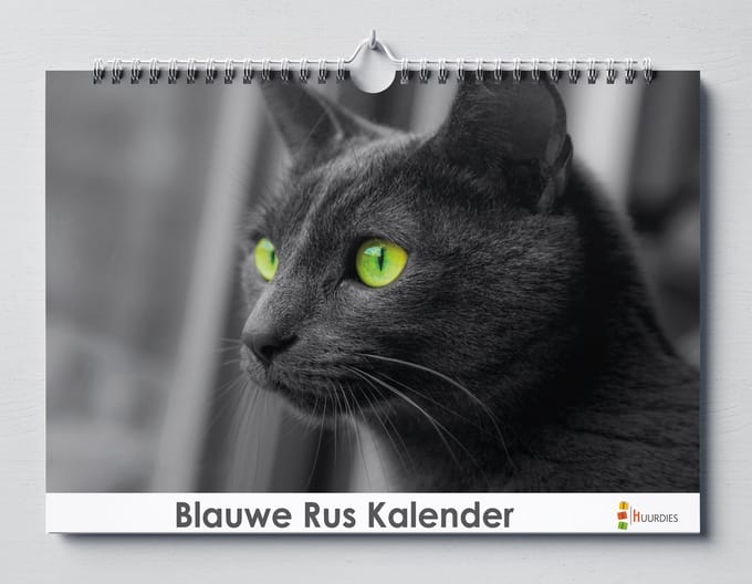Huurdies - Verjaardagskalender - Blauwe Rus - A3