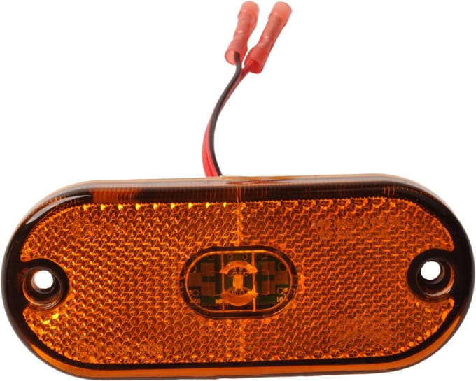 Aspock Flatpoint 3 - oranje/gele markeringslamp - 2-Aderige kabel met doorverbinders - LED