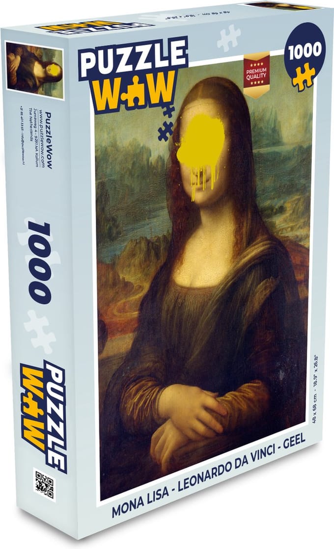 Puzzel Mona Lisa - Leonardo da Vinci - Geel - Legpuzzel - Puzzel 1000 stukjes volwassenen