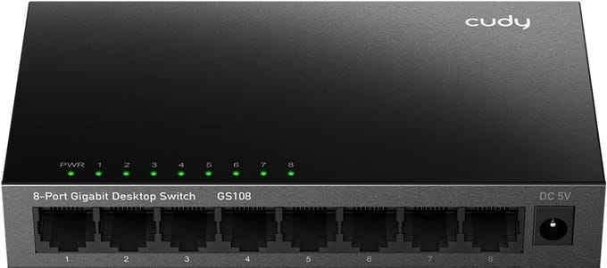 8-poorts Gigabit Ethernet Switch - Plug-and-Play Desktop Switch zonder Ventilator