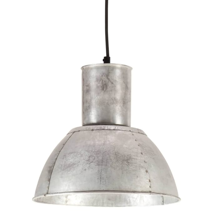 vidaXL Hanglamp rond 25 W E27 28.5 cm zilverkleurig