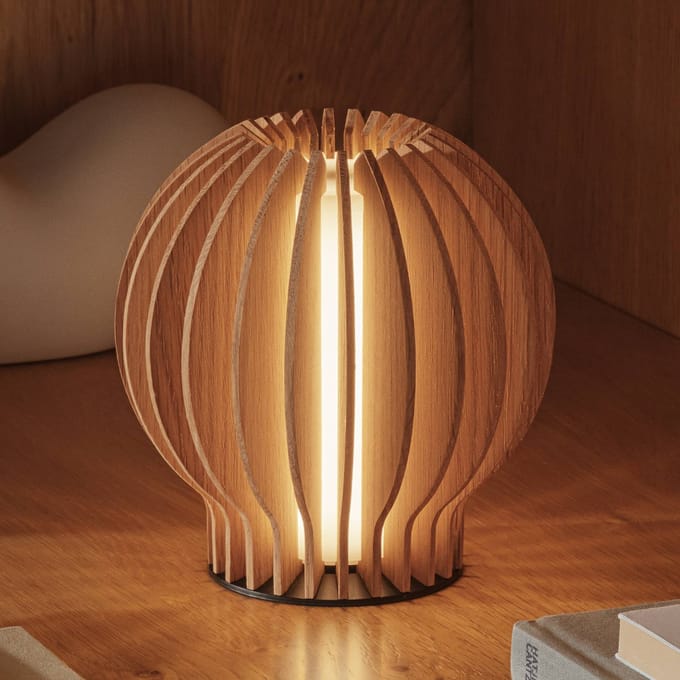 Eva Solo - Radiant LED Lamp Rond Oak - Bruin - Eikenhout - Kunststof