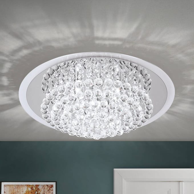 ORION Plafondlamp CAROL in chroom met kristalversiering