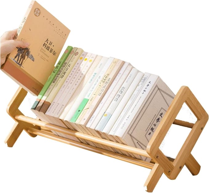 Bureau Boekenplank - Bureau Organizer - Bureau Opruimen - Ruimtebesparend Ontwerp - 52 cm - Natuurlijk Bamboe