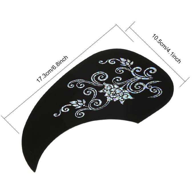 2 Pièces Pickguard en Forme de Virgule Autocollant de Protection pour Guitare Acoustique (Matatabi) gray