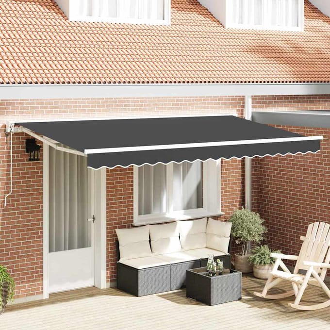 vidaXL Zijde Frame Antraciet 400 x 200 cm Polyester met PU-coating