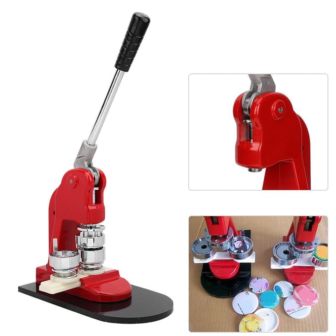 Aluminiumlegering Knopmaker 32mm Badge Knop Maakmachine met Verbruiksartikelen red