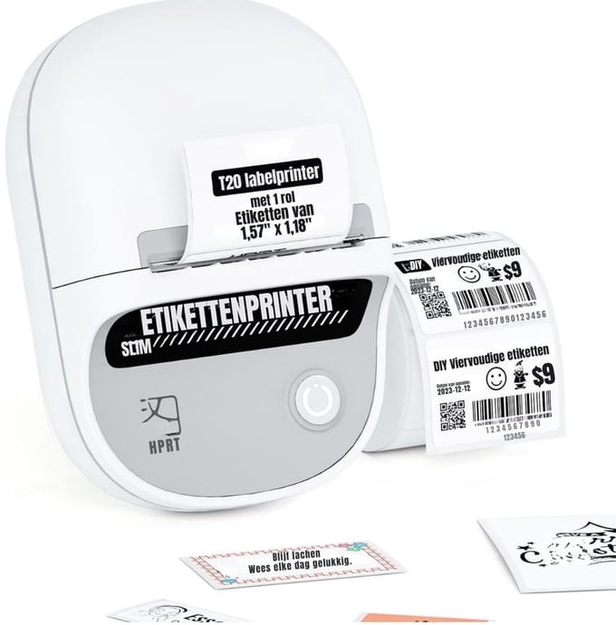 DYNA® Labelmaker - Laberprinter - Draagbare Laberprinter - Wit - 13cm x 10cm x 7cm