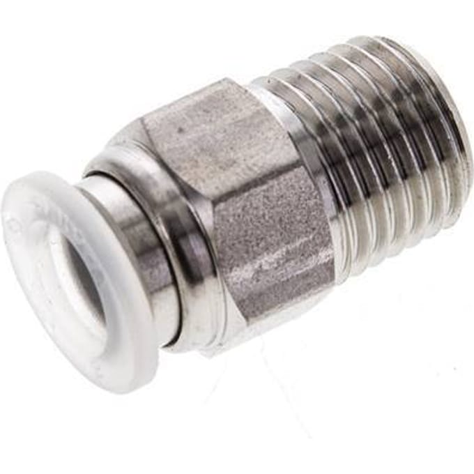 8mm x R1/4'' RVS/PA Insteekfitting Buitendraad EPDM/PTFE