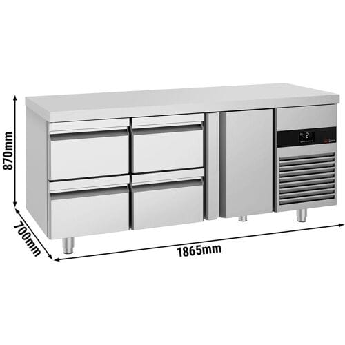 GGM Gastro Kühltisch PREMIUM - 1865x700mm - mit 1 Tür - 4 Schubladen