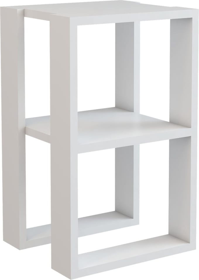Bijzettafel Thyholm met plank 55x30x30 cm wit
