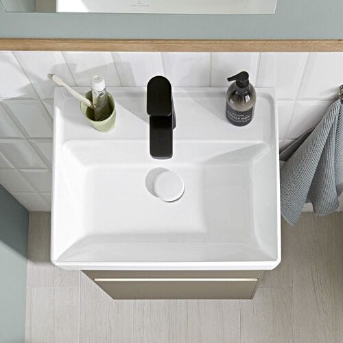 Villeroy & Boch Collaro - Fontein 45x37 cm, zonder overloop, 1 kraangat, alpine wit 43344601