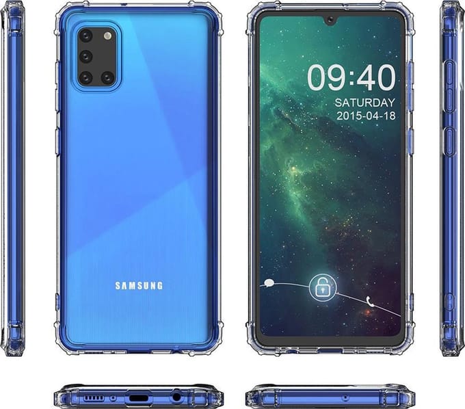 Bestcases Schokbestendig Telefoonhoesje Samsung Galaxy A31 - Transparant