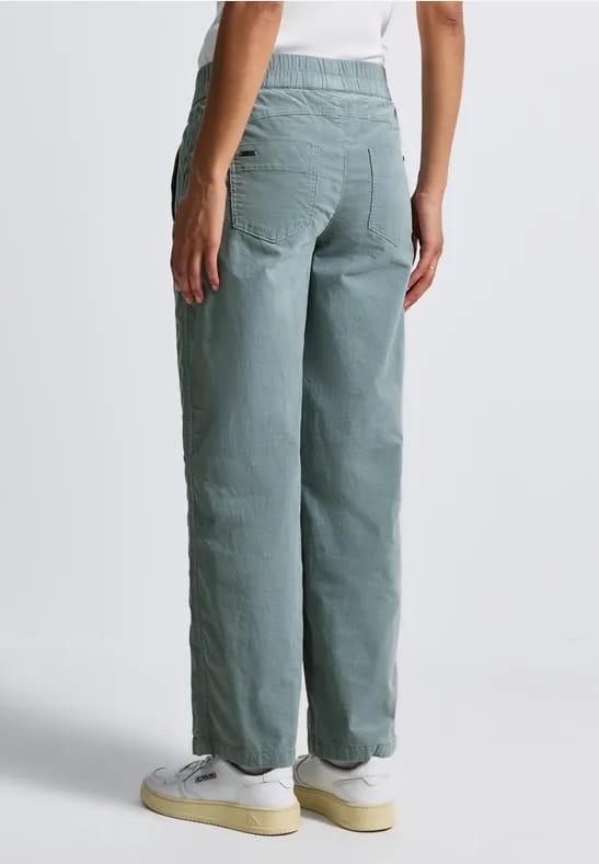 Gewassen look corduroy broek