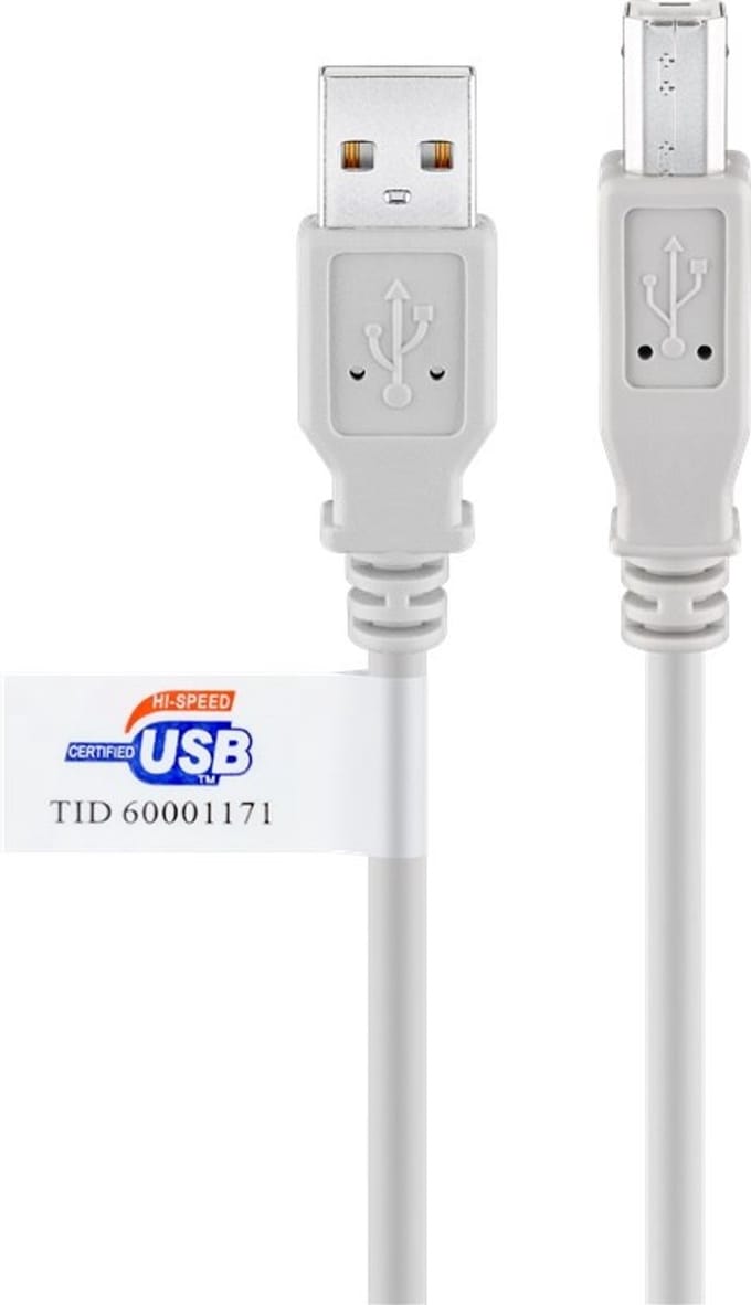 Goobay USB 2.0 Hi-Speed Cable with USB Certificate, grey 2 m