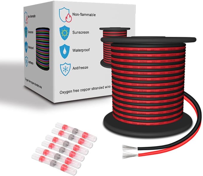 Elektrische Kabel - Flexibele Draad - Elektronica Projecten - Hoge Temperatuur Bestendig - 15 Meter - Rood Zwart