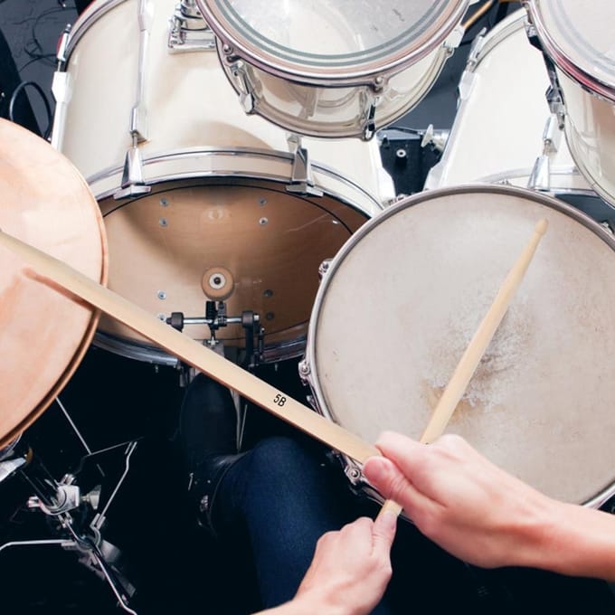 2 Paar 5A/5B Esdoorn Houten Jazz Drumstel Drumstok Muziekinstrument Accessoire5B Drumstok beige
