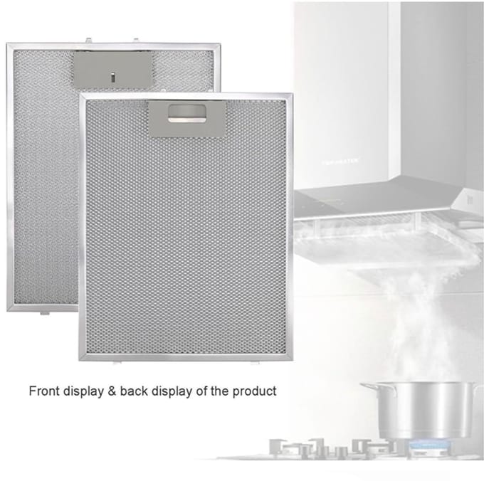 2-pack afzuigkapfilter - 300x250mm, aluminium + koolstoffilter