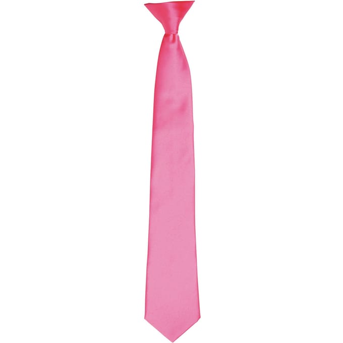 Premier Kleuren Heren Satin Clip Tie (Fuchsia)