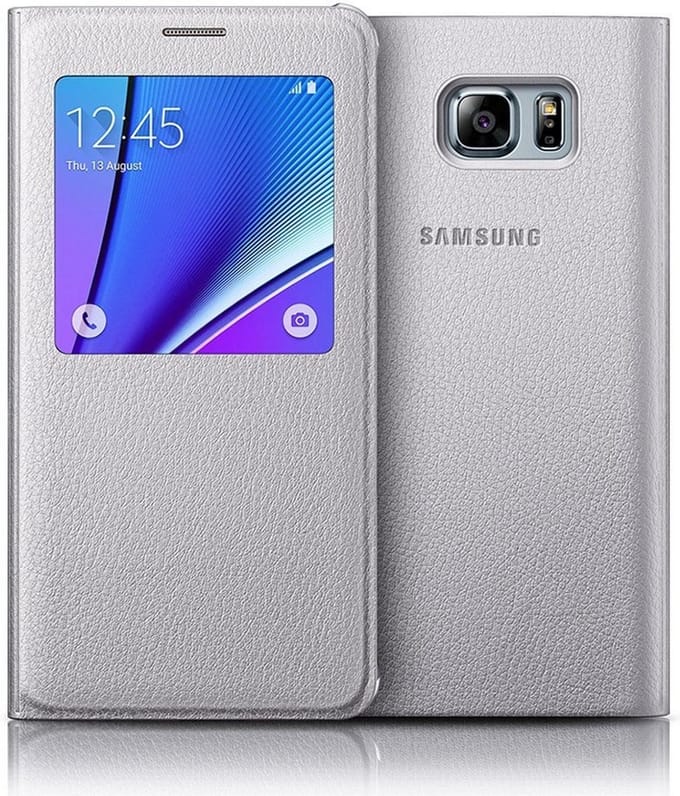 Samsung Galaxy Note 5 S-View Flip Case zilver