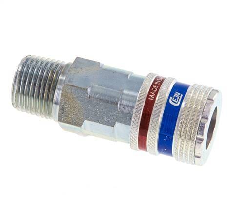 Staal/Messing DN 10.4 Safety Luchtkoppeling Snelkoppeling R 1/2 inch Buitendraad - CLS10-M-SB-SE-C-012