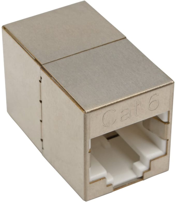 Tripp-Lite N234-001-SH Cat6 Straight-Through Modular Shielded Compact In-Line Coupler (RJ45 F/F), TAA TrippLite