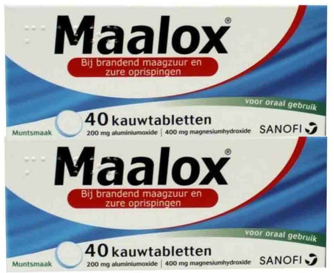 Maalox Kauwtabletten Muntsmaak - 2 x 40 tabletten