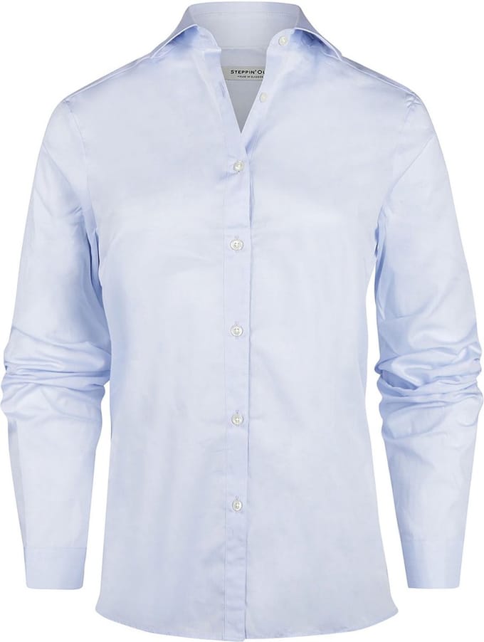 Steppin' Out Blouse Bibi poplin Sky Blue - Maat M - Heren