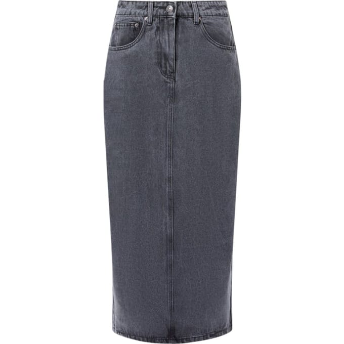 French Connection Denim Midi Back Split Skirt Black Taglia: 8 | Gonne di jeans Outlet | Donna | Nero