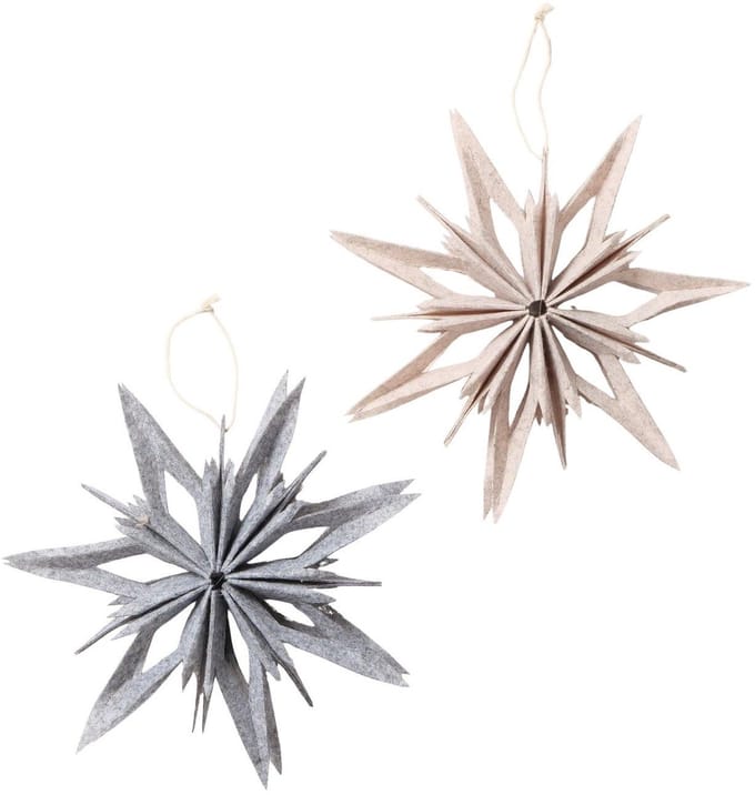 Boltze Home kerstster decoratie vilt 20x20cm Scandinavisch design.