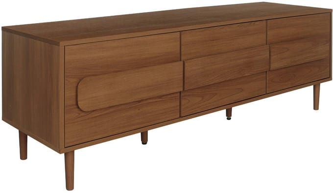 sweeek - Vintage tv-meubel met houteffect 3 deuren 150cm - juliana