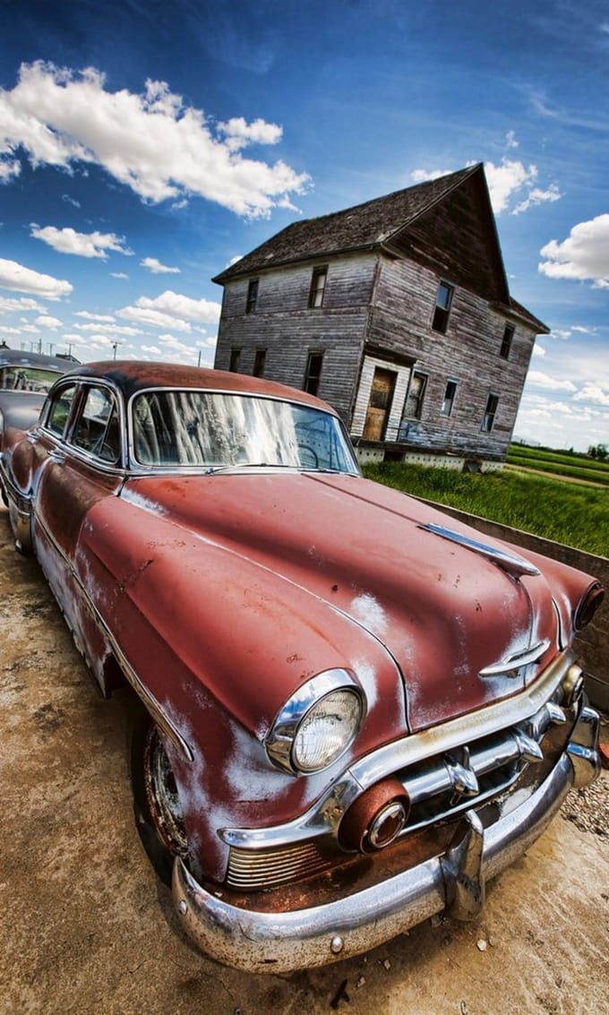 Fotobehang - Veteran Car 150x250cm - Vliesbehang