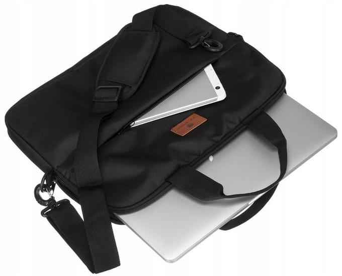 Peterson Laptoptas Stof 15" Schoudertas Zwart