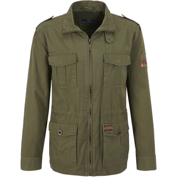 Jan Vanderstorm herren Militair Jack - 62 - olijf - Plus Size
