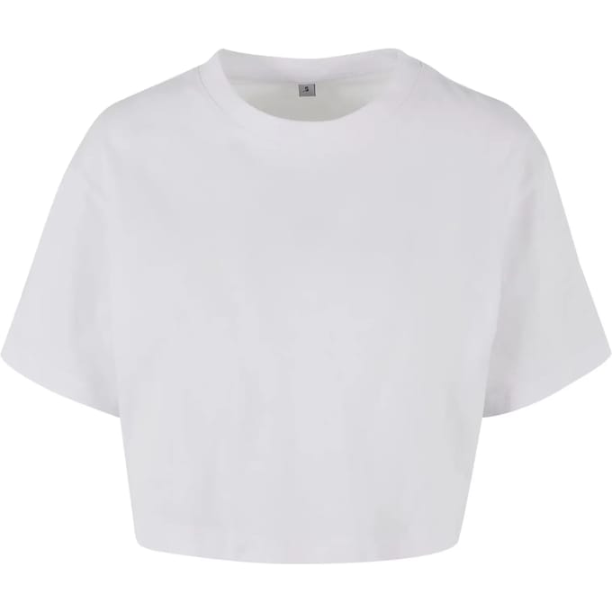Build your Brand Ladies Short Oversized Tee BY264 - White - L