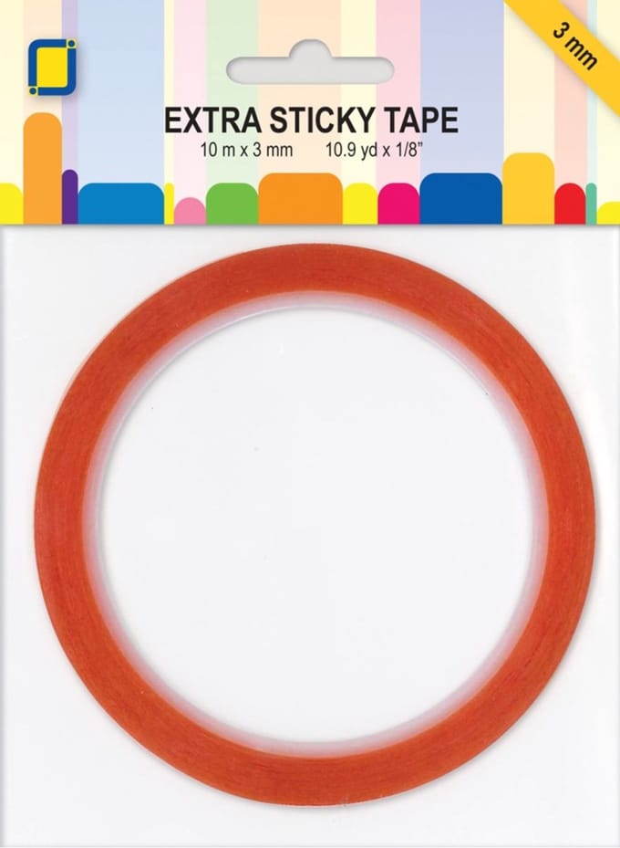 5 rollen Extra Sticky Tape 10 meter 3 mm breed - 3.3183 - Gratis verzonden