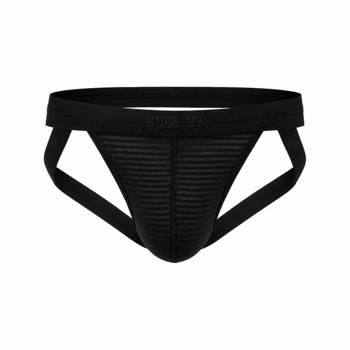 CODE 22 Zebra Jockstrap Black - MAAT S - Heren Ondergoed - Jockstrap voor Man - Mannen Jock