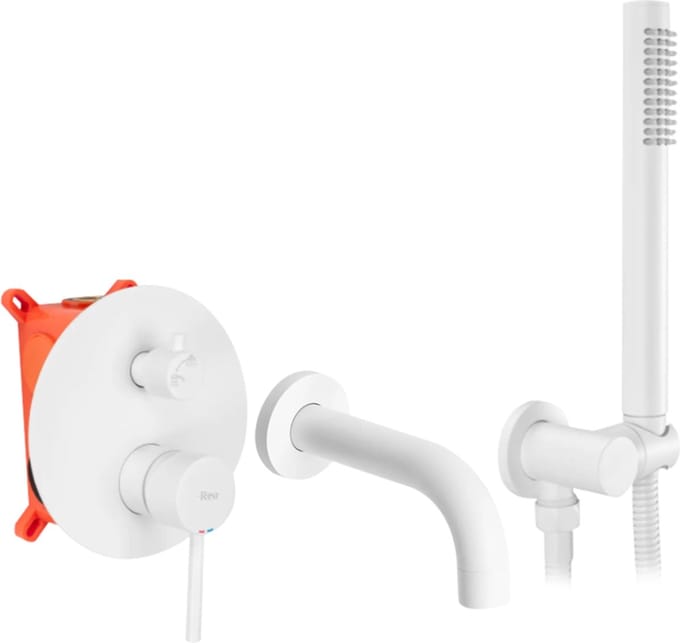 Rea Lungo White + Box - Inbouw Badmengkraan - Wit