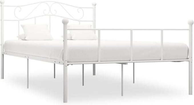 vidaXL - Bedframe - metaal - wit - 120x200 - cm
