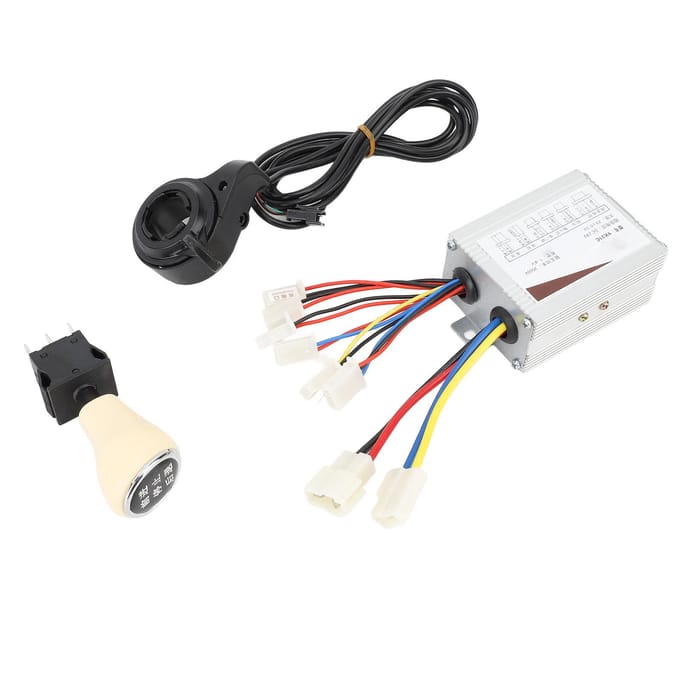 Elektrische Fiets Controller Kit 24V 350W Motor Controller Duimgas met Achteruit Vooruit Stop black
