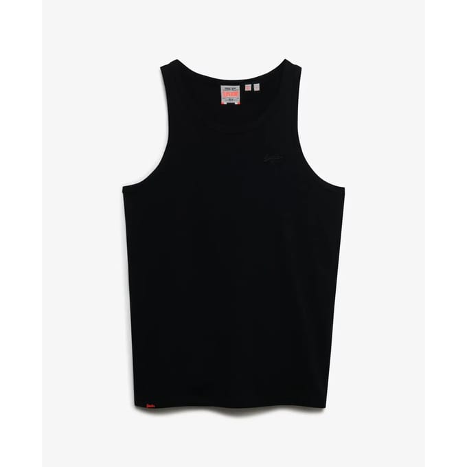 Superdry Essential Logo Unbrushed Mouwloos T-shirt Zwart S Man