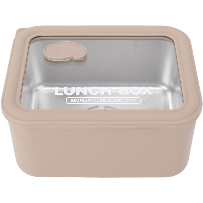Lunchcontainer Zichtbaar Magnetronbestendig Draagbaar 304 RVS Lunchbox voor School Picknick L(for 6.5-9kg) gray