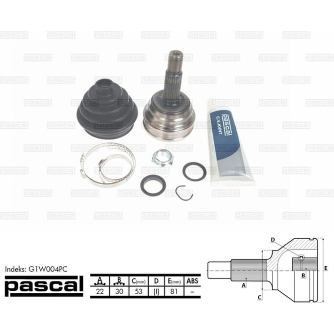 Homokineet reparatie set, aandrijfas PASCAL G1W004PC