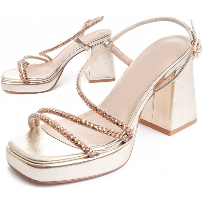 Sandalia De Tacón Para Mujer.  Montevita  Festsand5  88521 39 goud