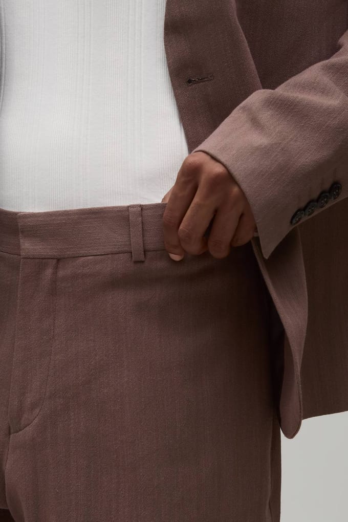 Linnen-look Pantalon Met Relaxed Fit En Getailleerde Snit | Chocolate | Size 32