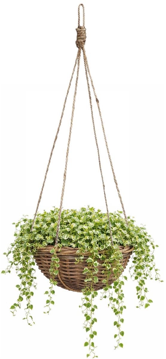 Mica Decorations Marcia mand rond hangend grijs - H15 x Ø30 cm