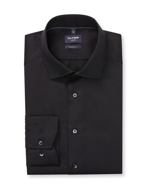 OLYMP Luxor Overhemd, Modern Fit, Global Kent, Zwart