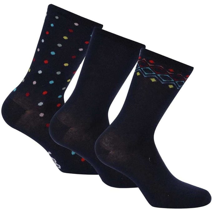 Lee Dames Katoenmix Enkel Sokken (Pak van 3) (Blauw)